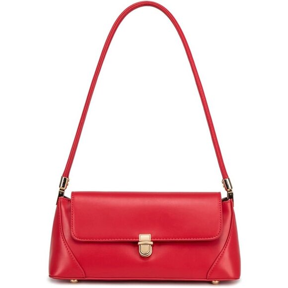 Women's Red Mini Shoulder Clutch Vintage Retro Classic Small Cute Hobo Handbag - Picture 1 of 7